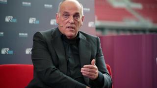 Javier Tebas, presidente de La Liga, en la Cumbre Mundial del Fútbol
