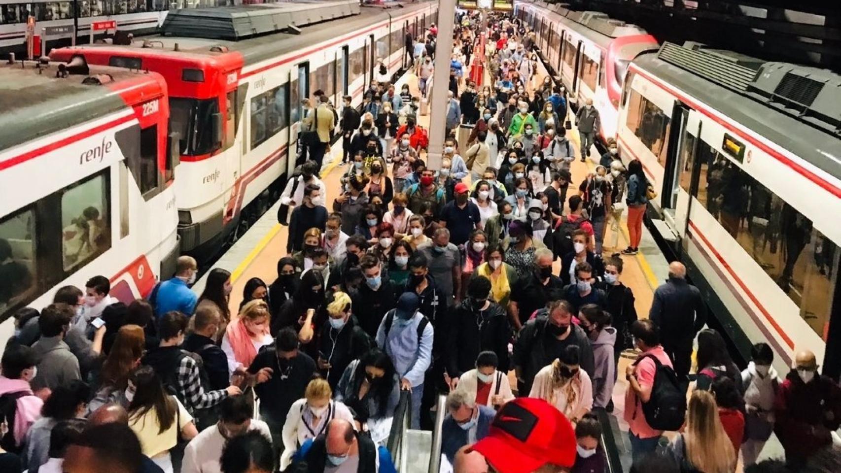 Estación de tren de Atocha en el segundo día de huelga. Twitter