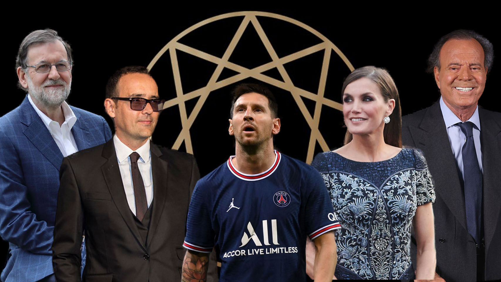 Rajoy, Risto, Messi, Letizia Ortiz y Julio Iglesias.