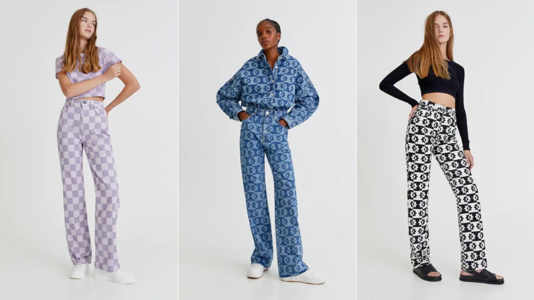 Vaqueros estampados de Pull & Bear.