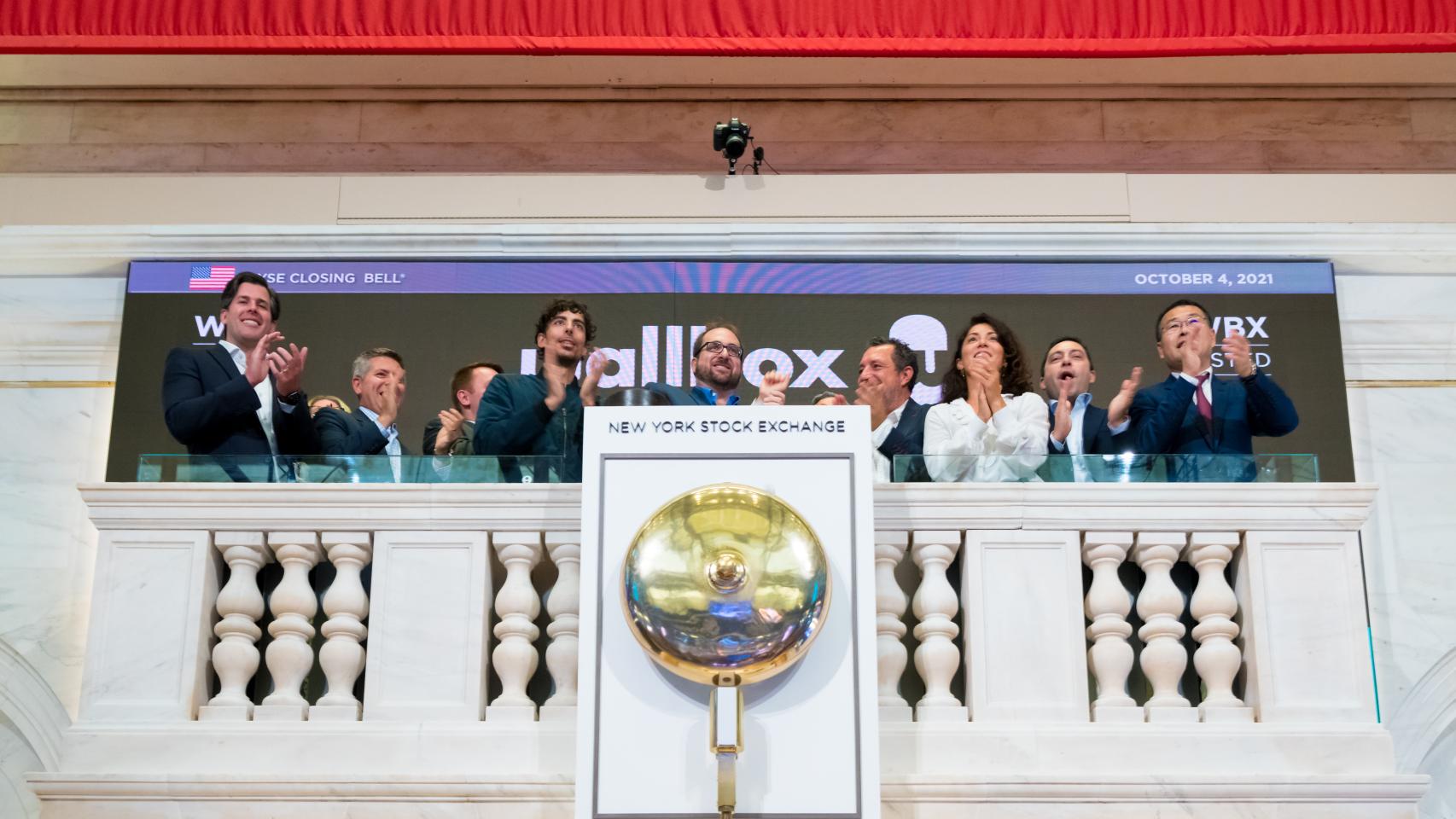 El equipo de Wallbox durante la jornada en la que la empresa comenzó a cotizar en la Bolsa de Nueva York.