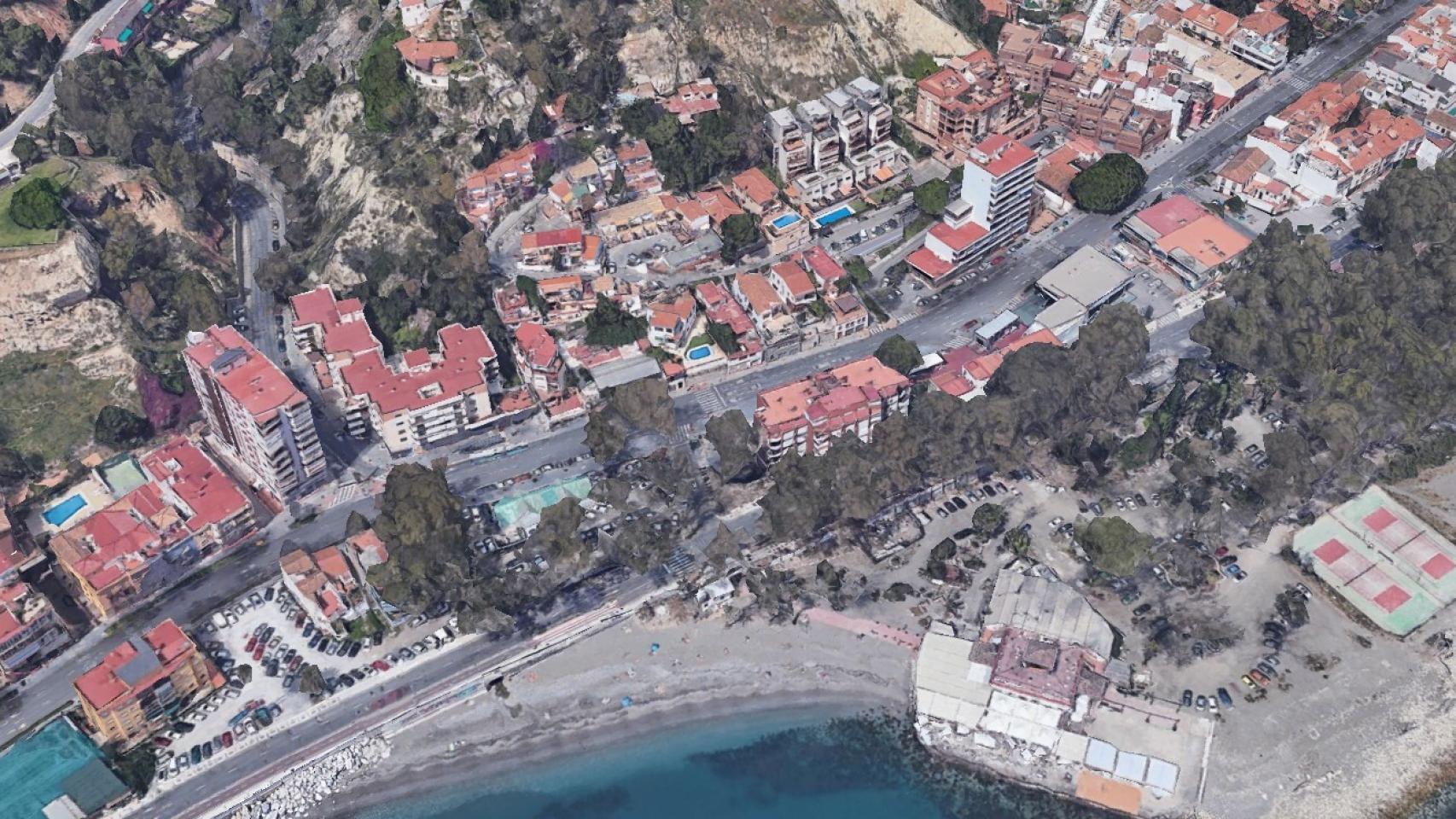 Zona donde se construirá el edificio de apartamentos turísticos.