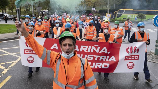 Manifestación ante la Xunta de trabajadores de Vestas en una imagen de archivo