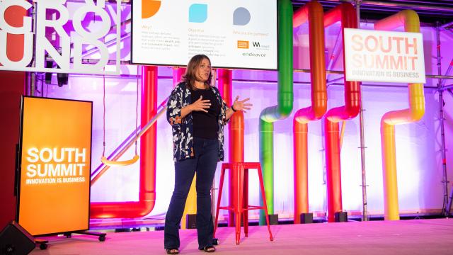 Paloma Castellanos, directora de Wayra en Madrid, durante la presentación del informe en el South Summit.