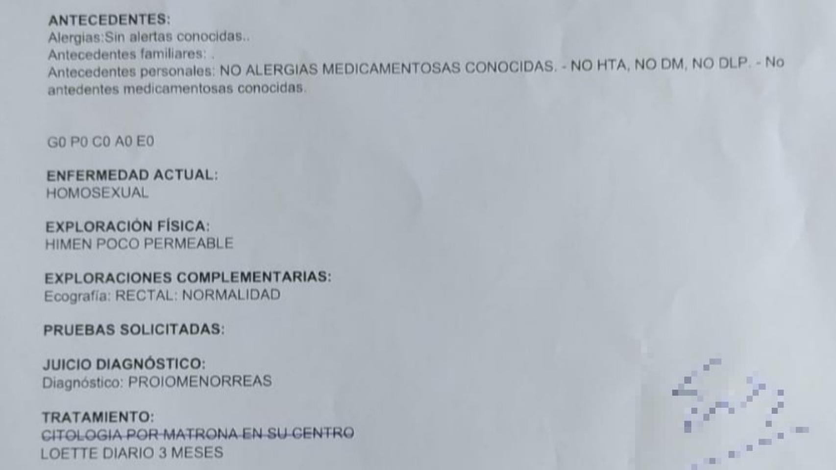 El diagnóstico del ginecólogo a la joven.