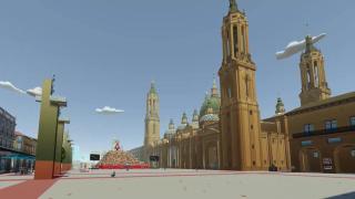 Entorno virtual de la plaza del Pilar, desarrollado por Imascono para 2020 y que este año tendrá mejoras.