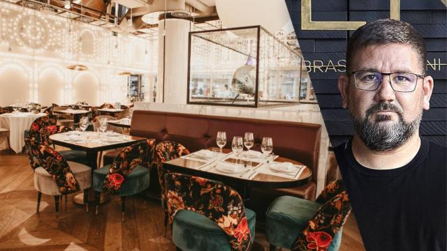 Dani García y el interior de BiBo, con múltiples bombillas.