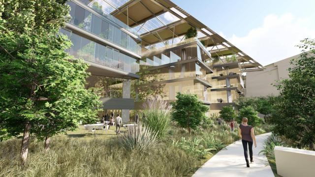 El Edificio Fontán de la Cidade da Cultura.