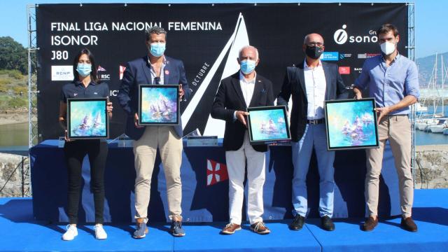 Presentación de la etapa final de la Liga Nacional Femenina de Vela en Baiona (Pontevedra)