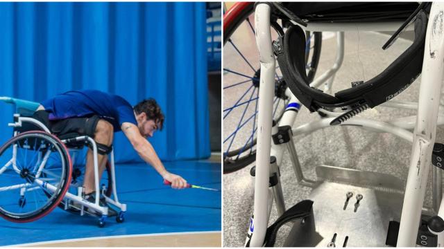 Rubén Nova denuncia el destrozo de su silla de competición en un vuelo