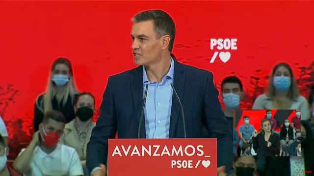 Pedro Sánchez, durante su mitin en Ponferrada (Léon).