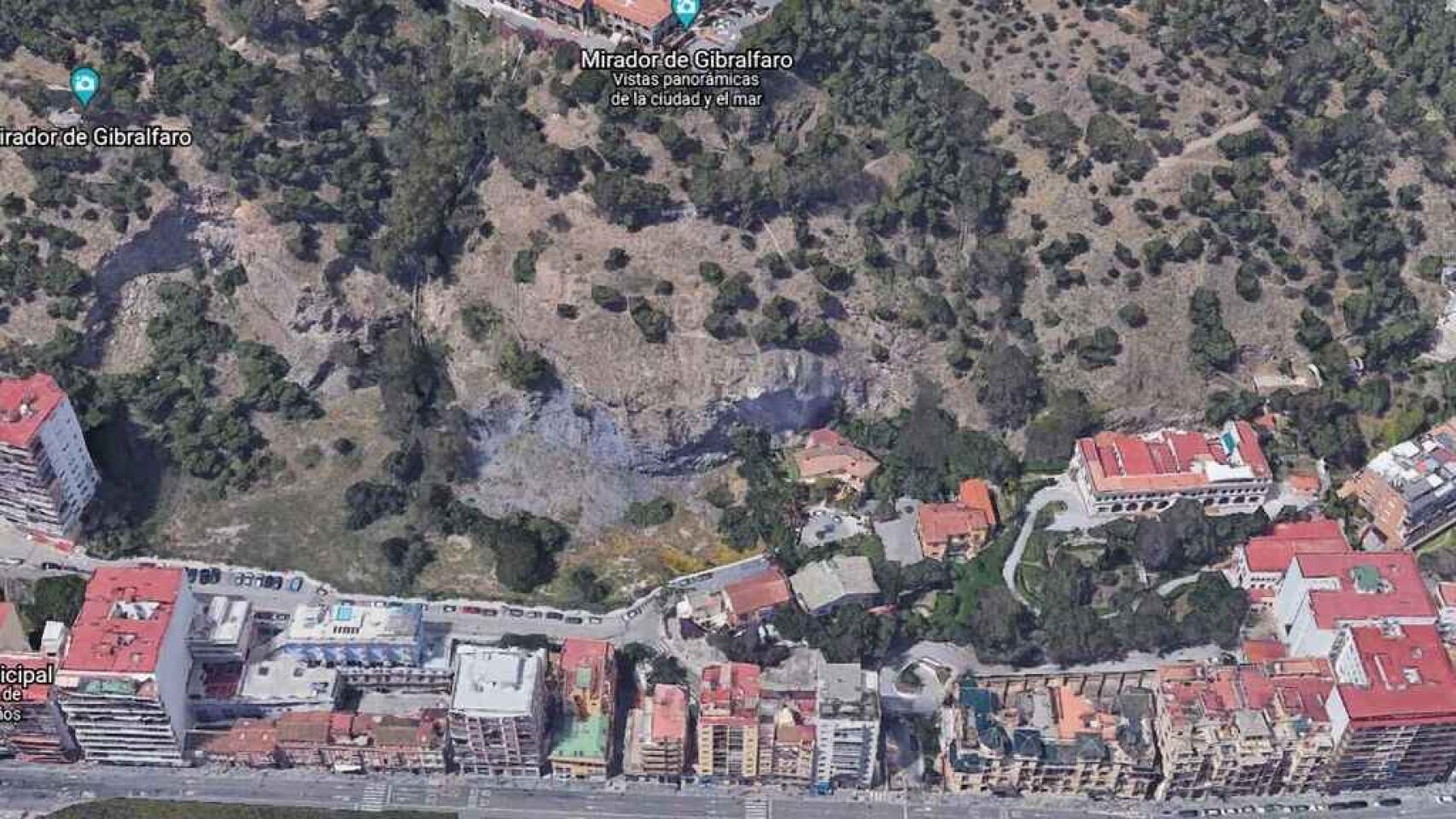Vista de la ladera sur del Monte Gibralfaro, en Málaga.