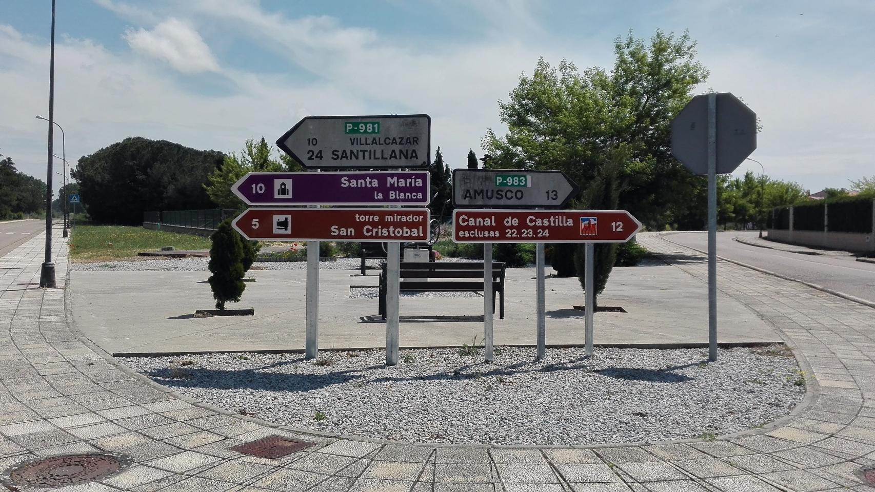 Señales turísticas en la provincia de Palencia