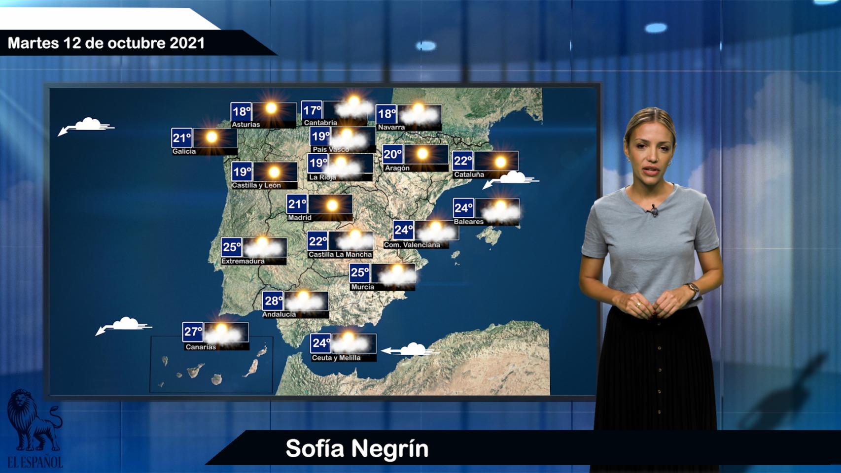 El tiempo del martes 12 de octubre.