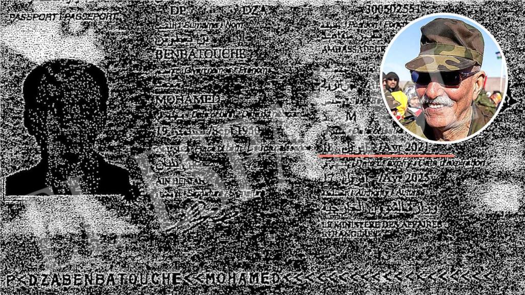 El pasaporte falso a nombre de Benbatouche con el que se registró a Ghali en el hospital
