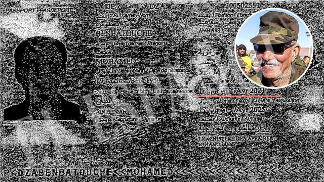 El pasaporte falso a nombre de Benbatouche con el que se registró a Ghali en el hospital