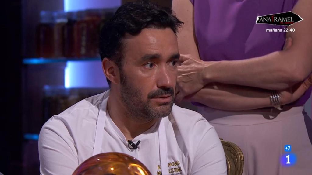 Juanma Castaño durante la primera prueba de este lunes en 'MasterChef Celebrity'.