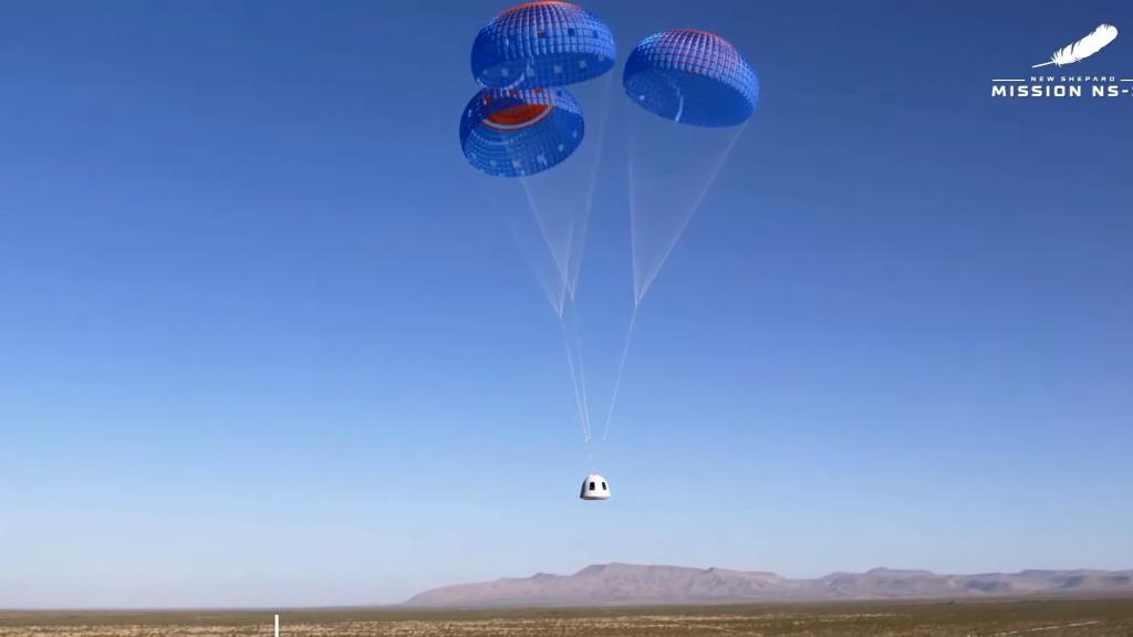 Cápsula New Shepard aterrizando