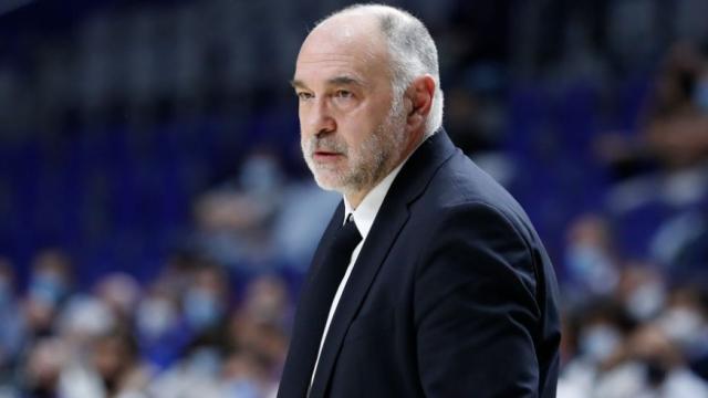 Pablo Laso, en un partido del Real Madrid de Baloncesto de la temporada 2021/2022