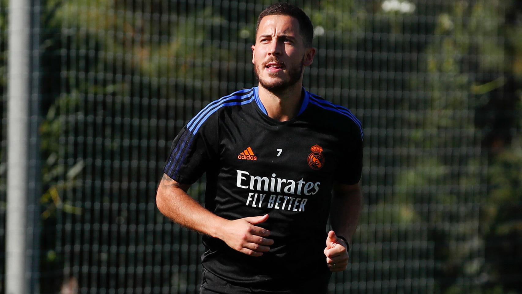Eden Hazard, en el entrenamiento del Real Madrid