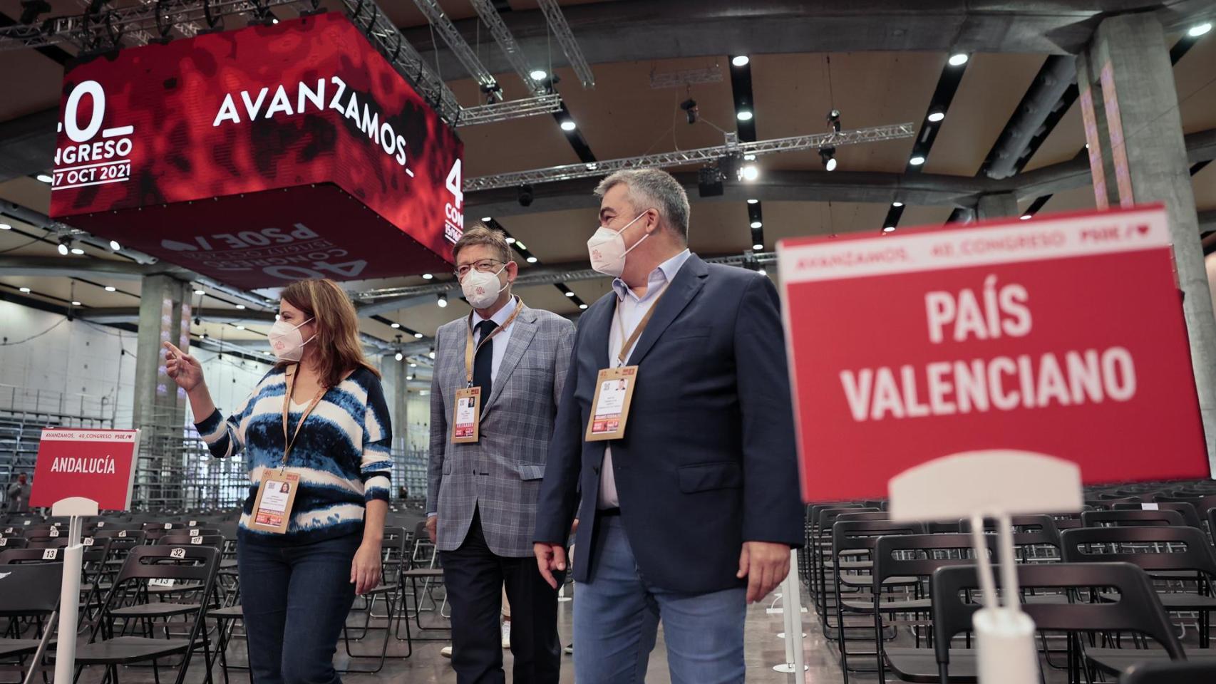 Ximo Puig, visitando este viernes las instalaciones donde se celebrará el 40 congreso del PSOE.