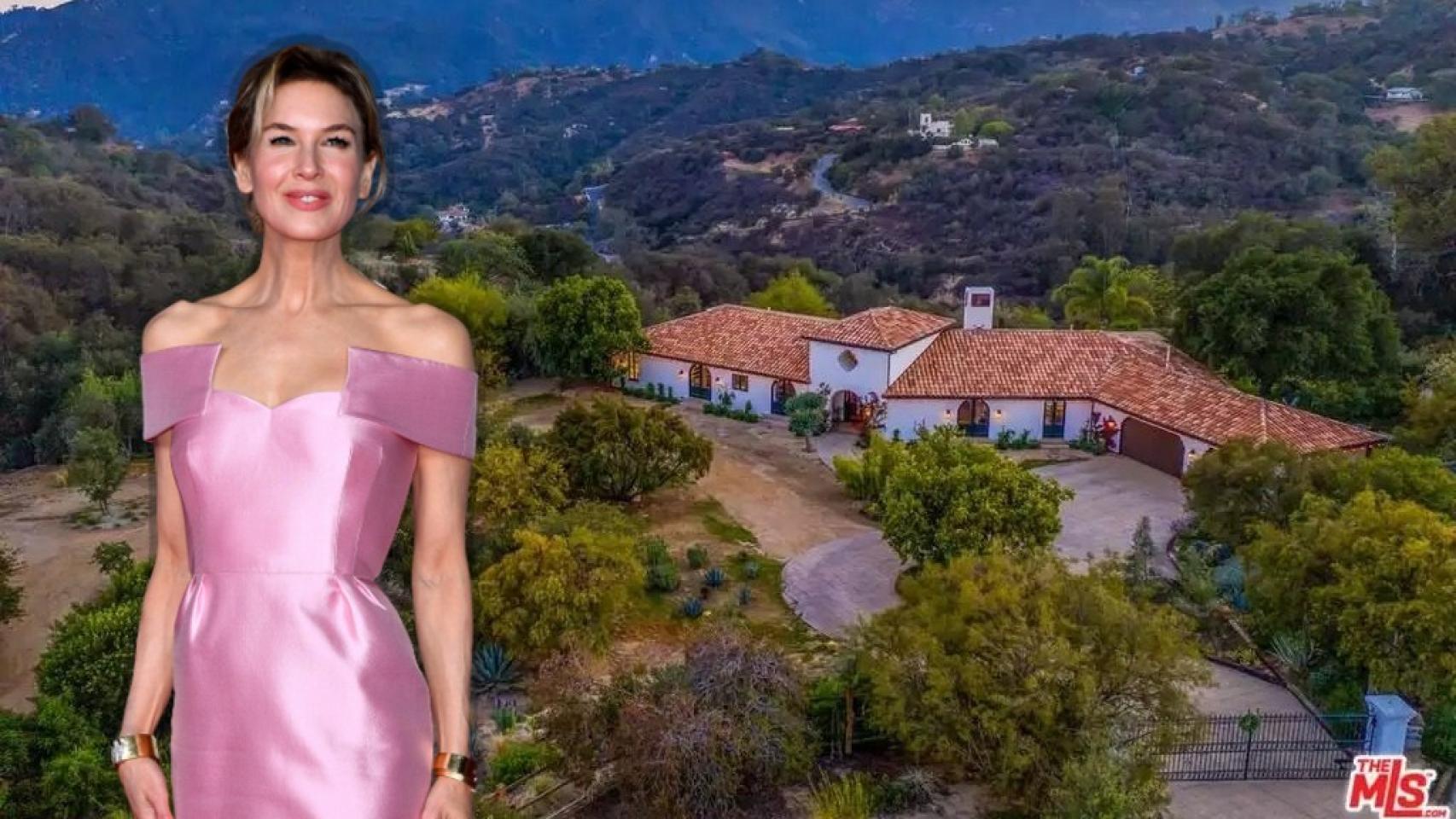 Renée Zellweger sobre una imagen de su hacienda.