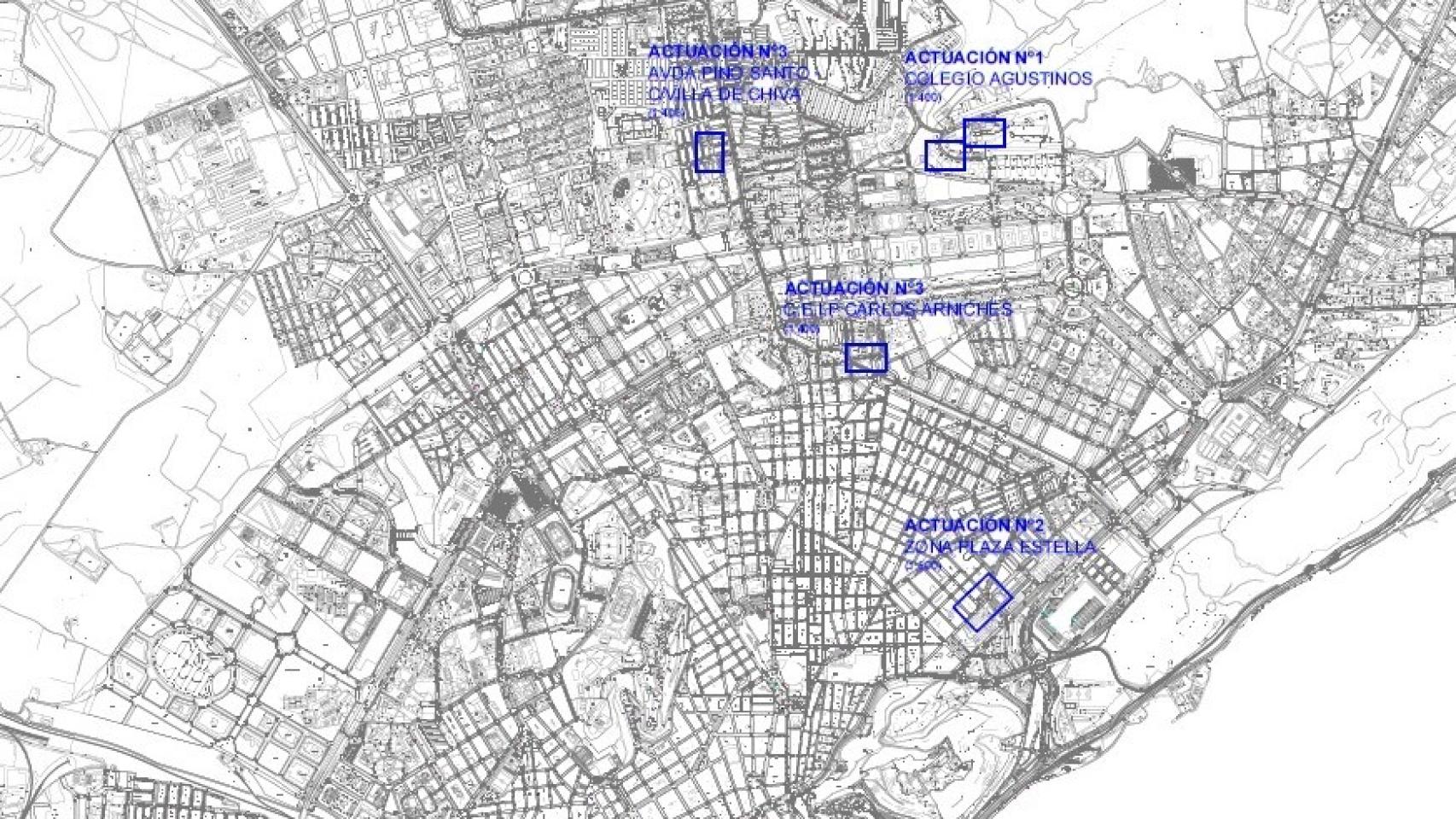 Plano de las actuaciones.