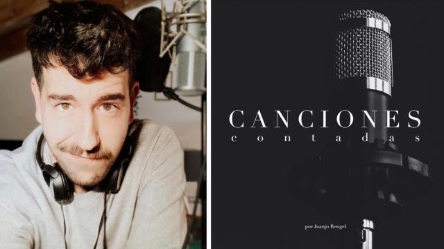 El emprendedor y la portada de su pódcast.