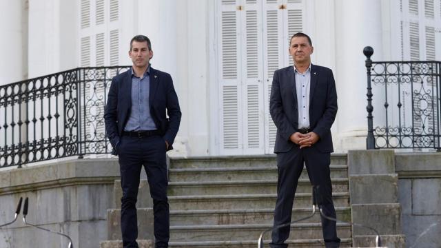 Arnaldo Otegi durante la declaración solemne.