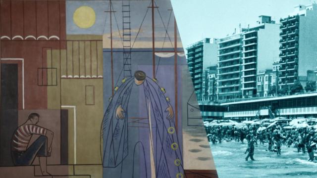 Vuelven las pinturas del Alicante idealizado que decoraba el pabellón donde vestir más decente.