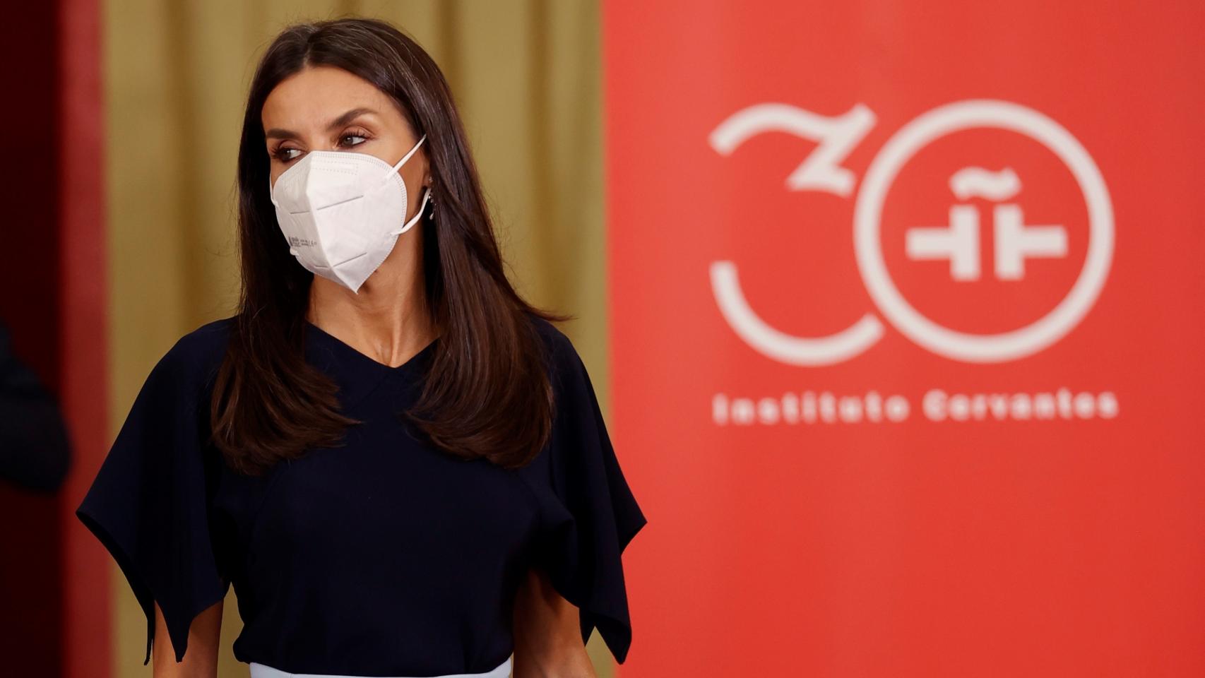 La reina Letizia en el Palacio de El Pardo este lunes.