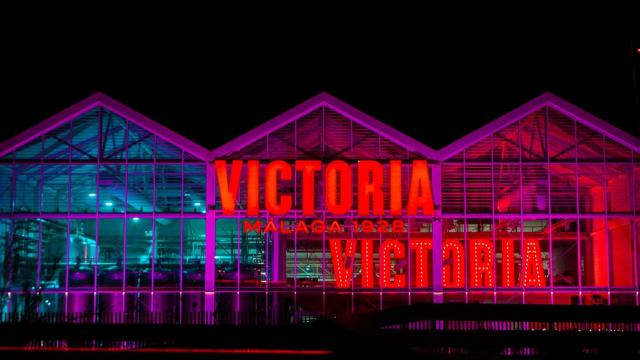La fachada de la Fábrica de Cervezas Victoria, en Málaga.
