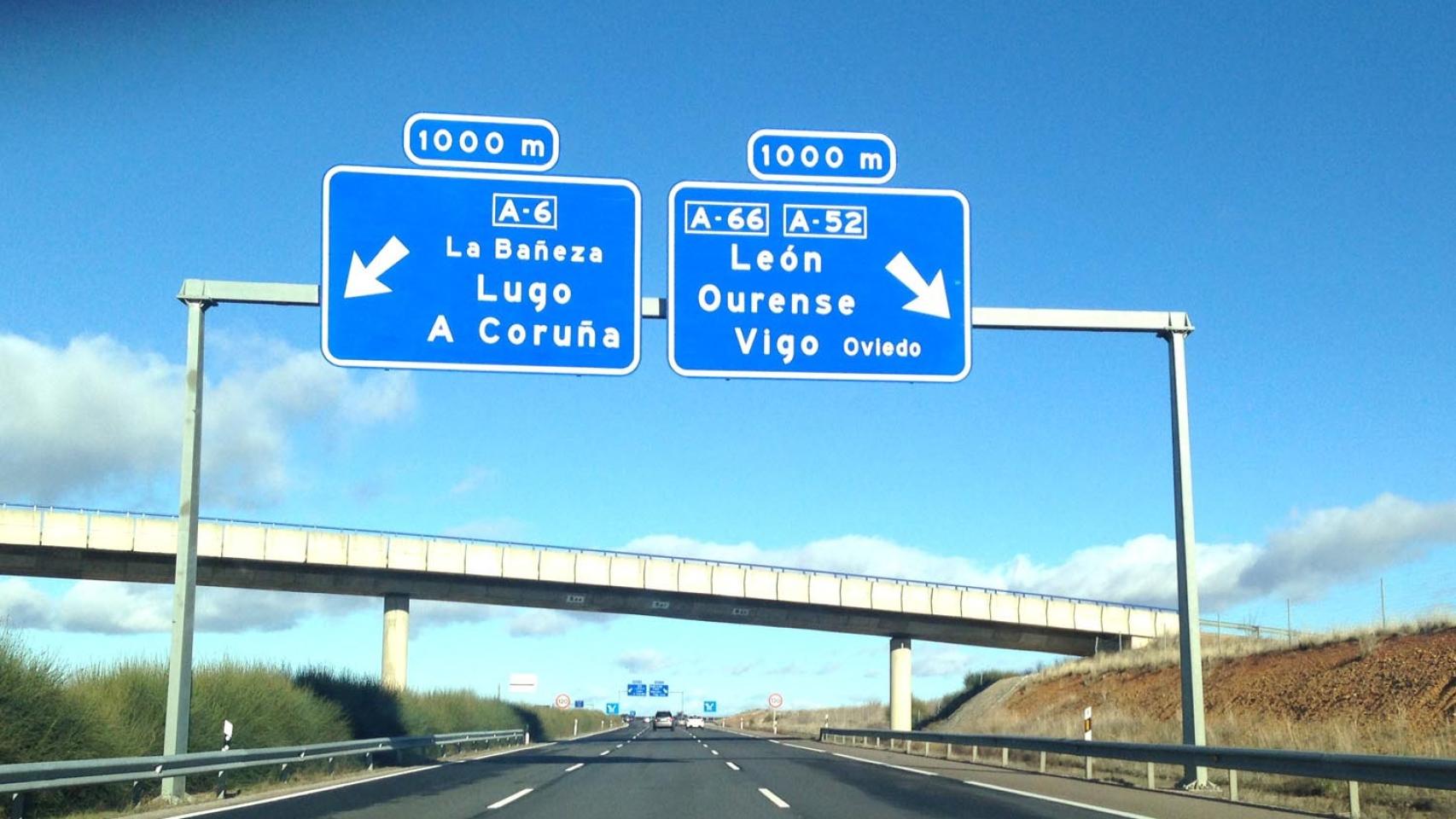 Autovía A-6 a su paso por Castilla y León