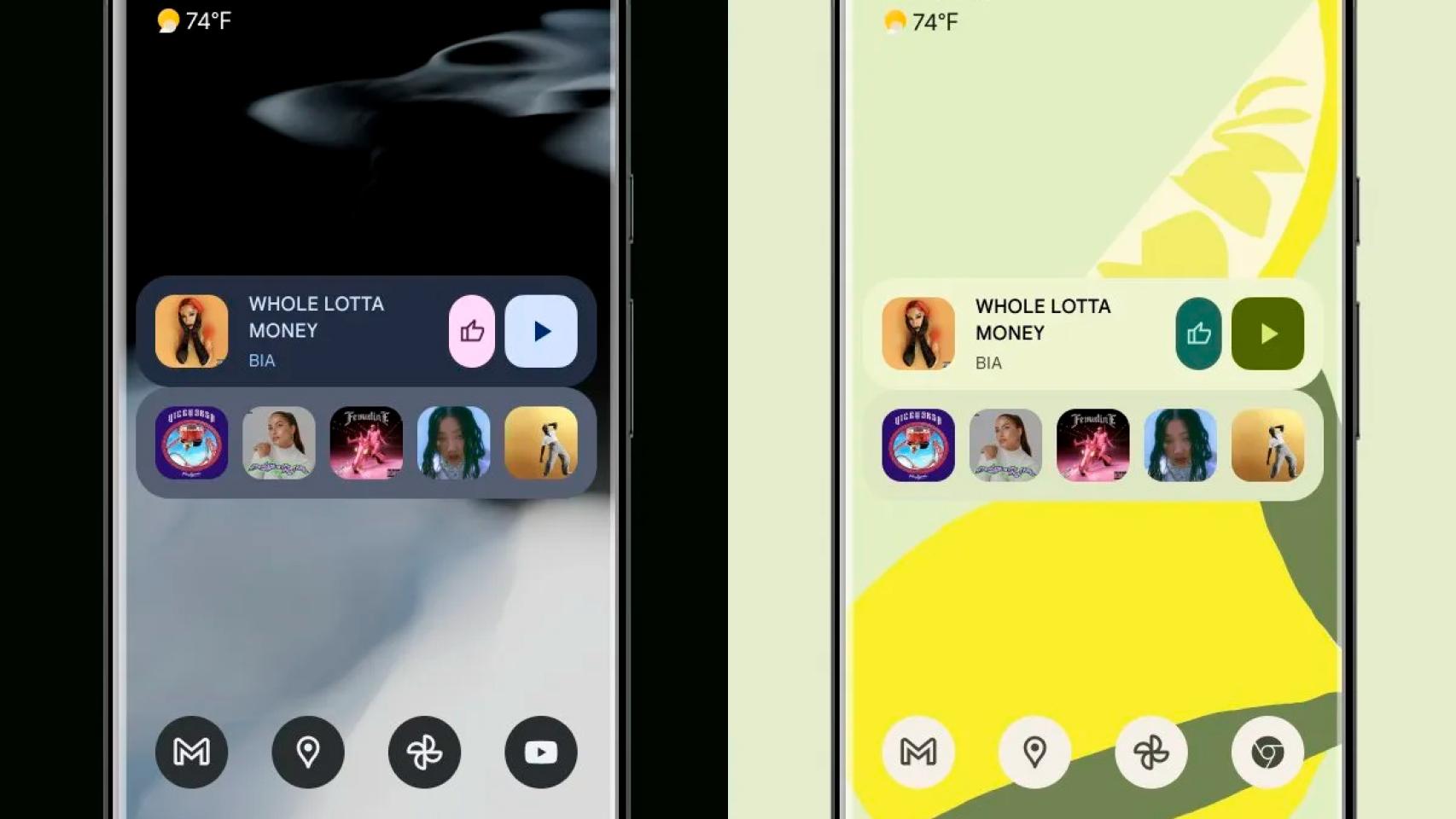 Widgets de Youtube Music