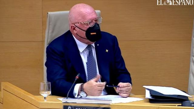 El comisario José Villarejo, este miércoles durante su comparecencia en el Congreso de los Diputados.