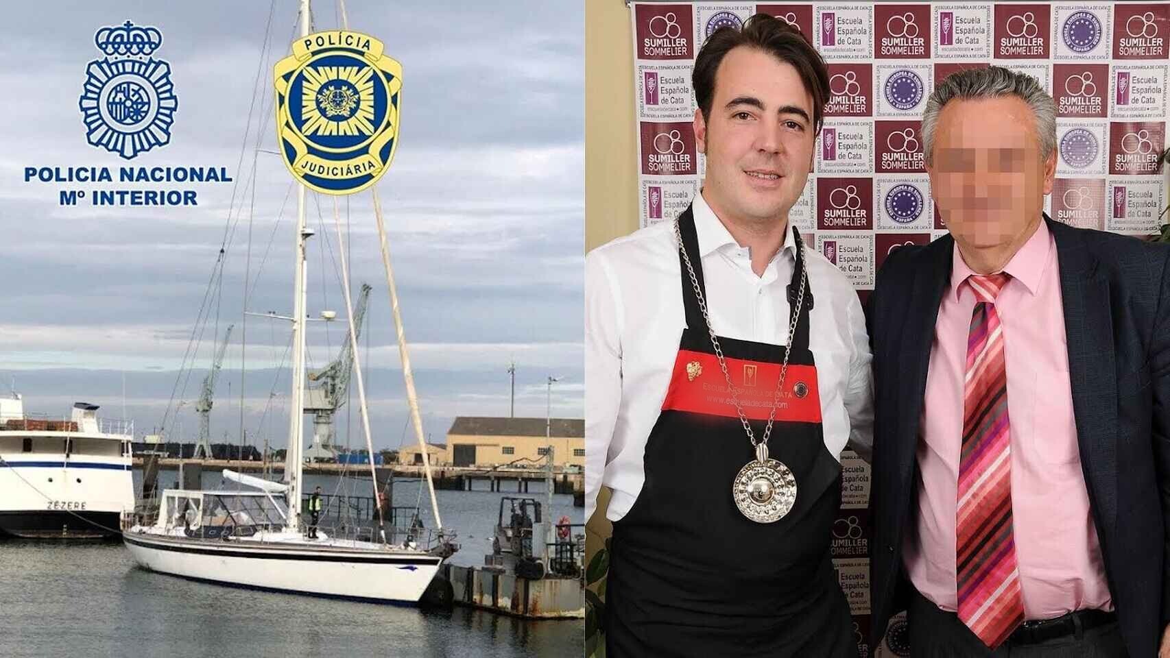 El velero en el que fue detenido Carlos Silla y su graduación como sumiller.