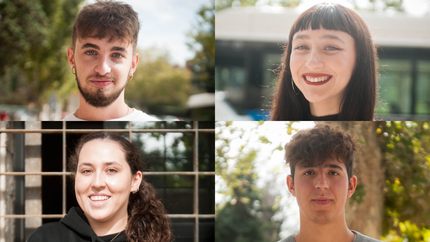 De arriba a abajo y de izquierda a derecha: Álvaro, Irene, Pauline y Diego.