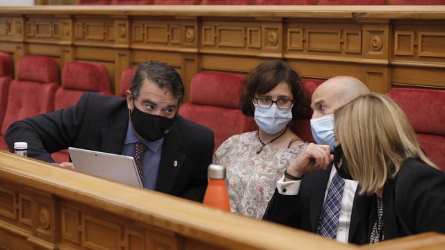 Los miembros del grupo parlamentario de Ciudadanos durante la sesión.