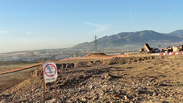 Vista de los trabajos de urbanización en Distrito Zeta, en Málaga.