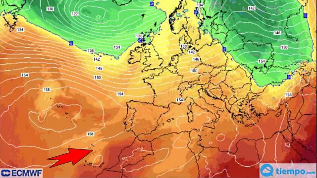 Masas de aire cálido a comienzos de la última semana de octubre. Meteored.