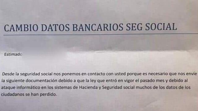 Alertan de una nueva estafa suplantando a la Seguridad Social: cuidado si recibes esta carta