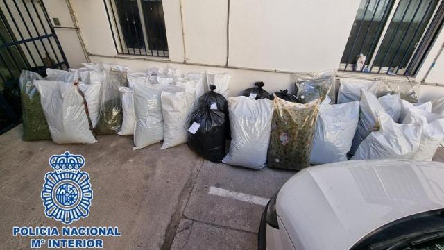 Parte de la marihuana incautada por la Policía Nacional.