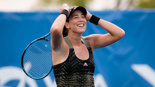 Garbiñe Muguruza celebra una victoria en Chicago