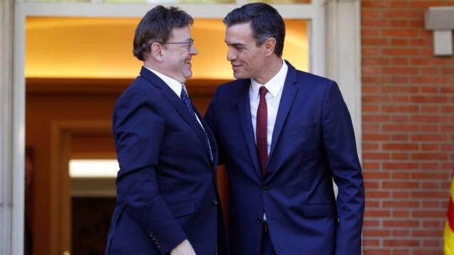 Ximo Puig y Pedro Sánchez, en un encuentro en Moncloa.