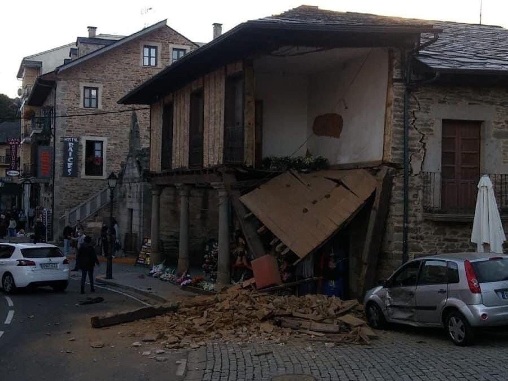 Vivienda de la calle Arrabal tras el accidente