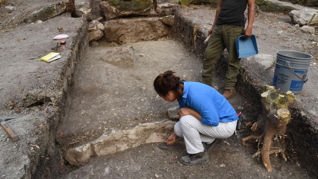 Excavaciones en el yacimiento de Aguada Fénix, en México.