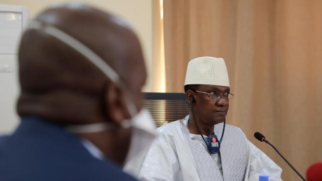 Choguel Maiga, primer ministro de Mali, reunido con una delegación del Consejo de Seguridad de la ONU.