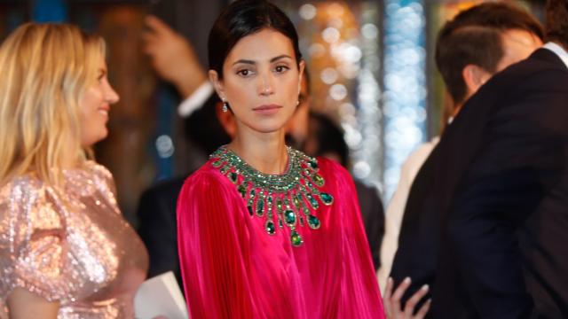 La aristócrata Sassa de Osma en la boda de Philippos de Grecia y Nina Flohr.