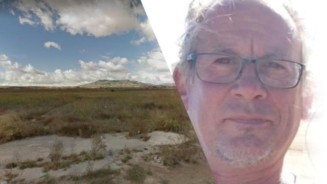 David Jackson Pope en la imagen usada para su búsqueda y, a la izquierda, el lugar aproximado donde se encontró su cuerpo.