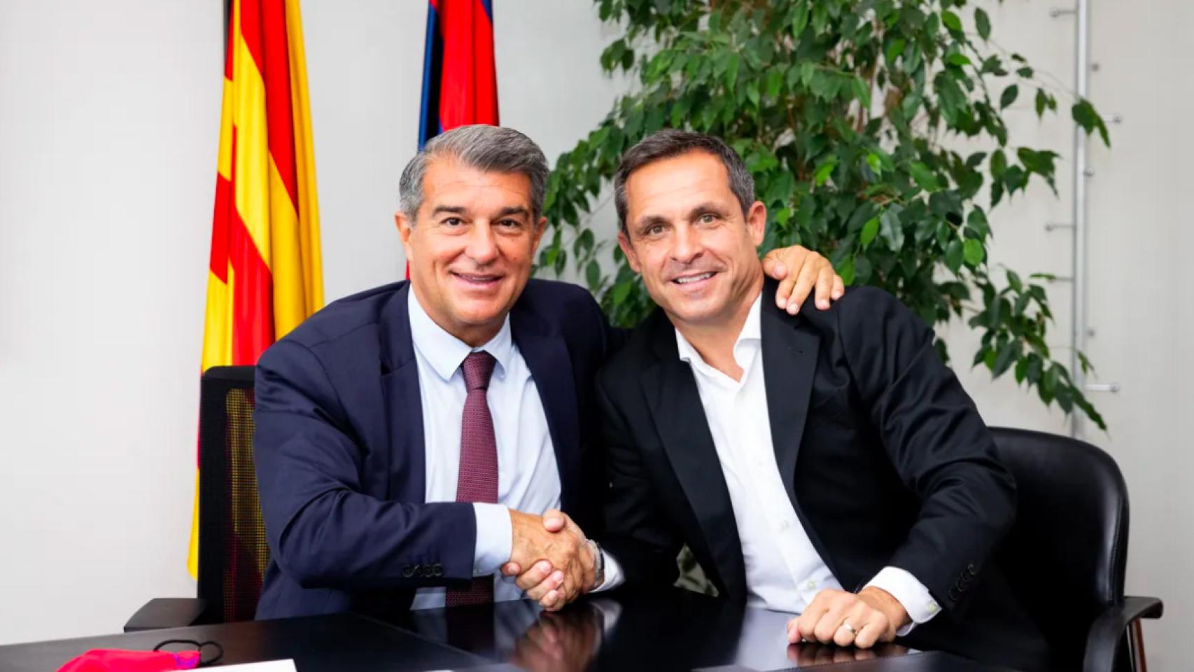 Laporta y Sergi Barjuan